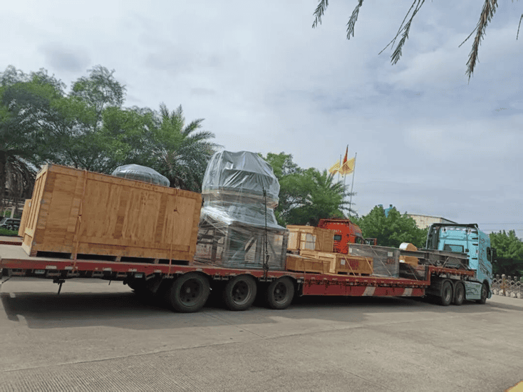 Leimeng hydraulic cone crushers loaded on trucks for a Brazil mining project
